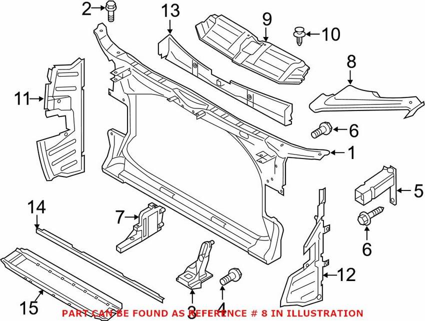 Audi Headlight Cover - Passenger Side 4G8805286D